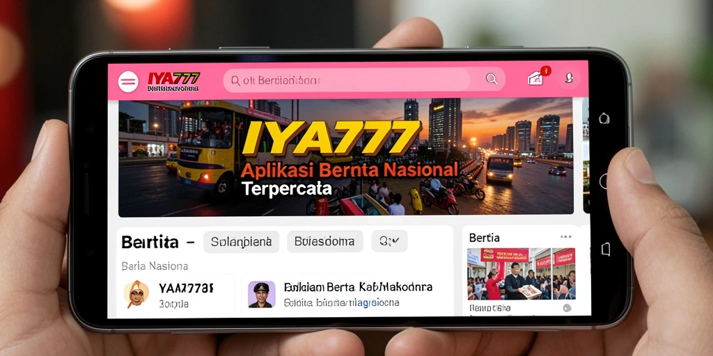 Antarmuka aplikasi IYA777 yang menampilkan berbagai berita nasional terbaru.