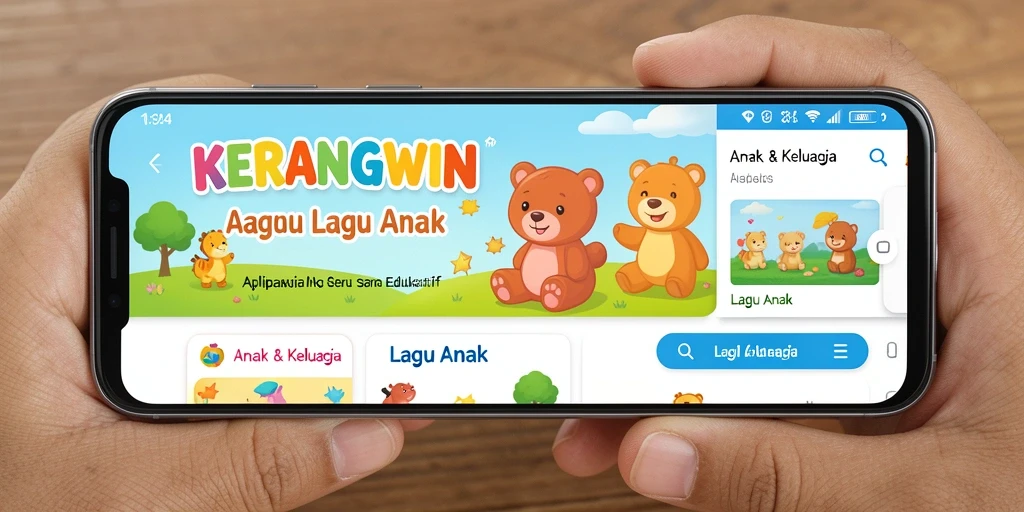 Tampilan antarmuka KERANGWIN yang menarik dan ramah anak.