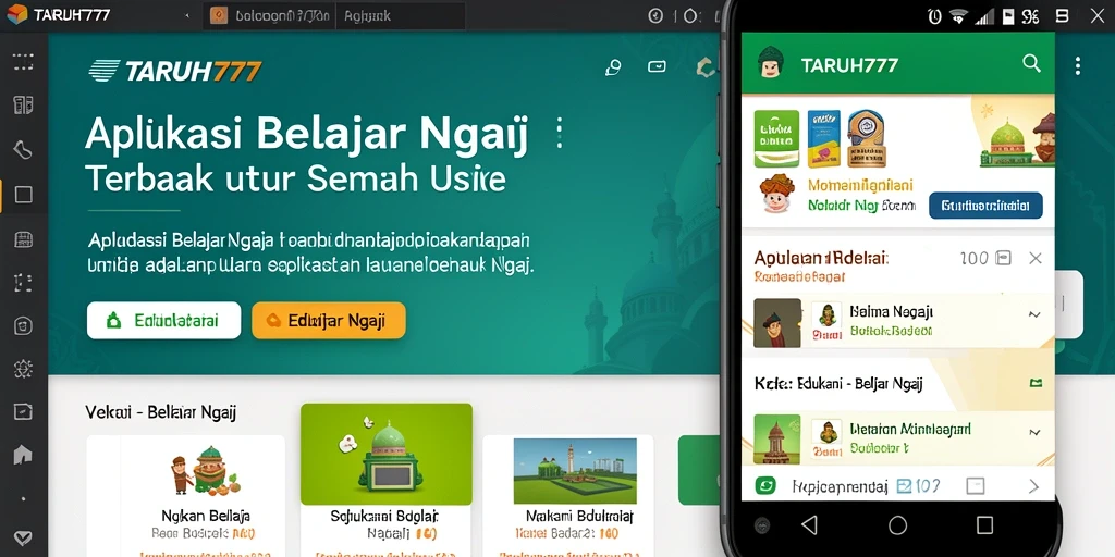 Antarmuka aplikasi TARUH777 yang user-friendly untuk belajar ngaji.
